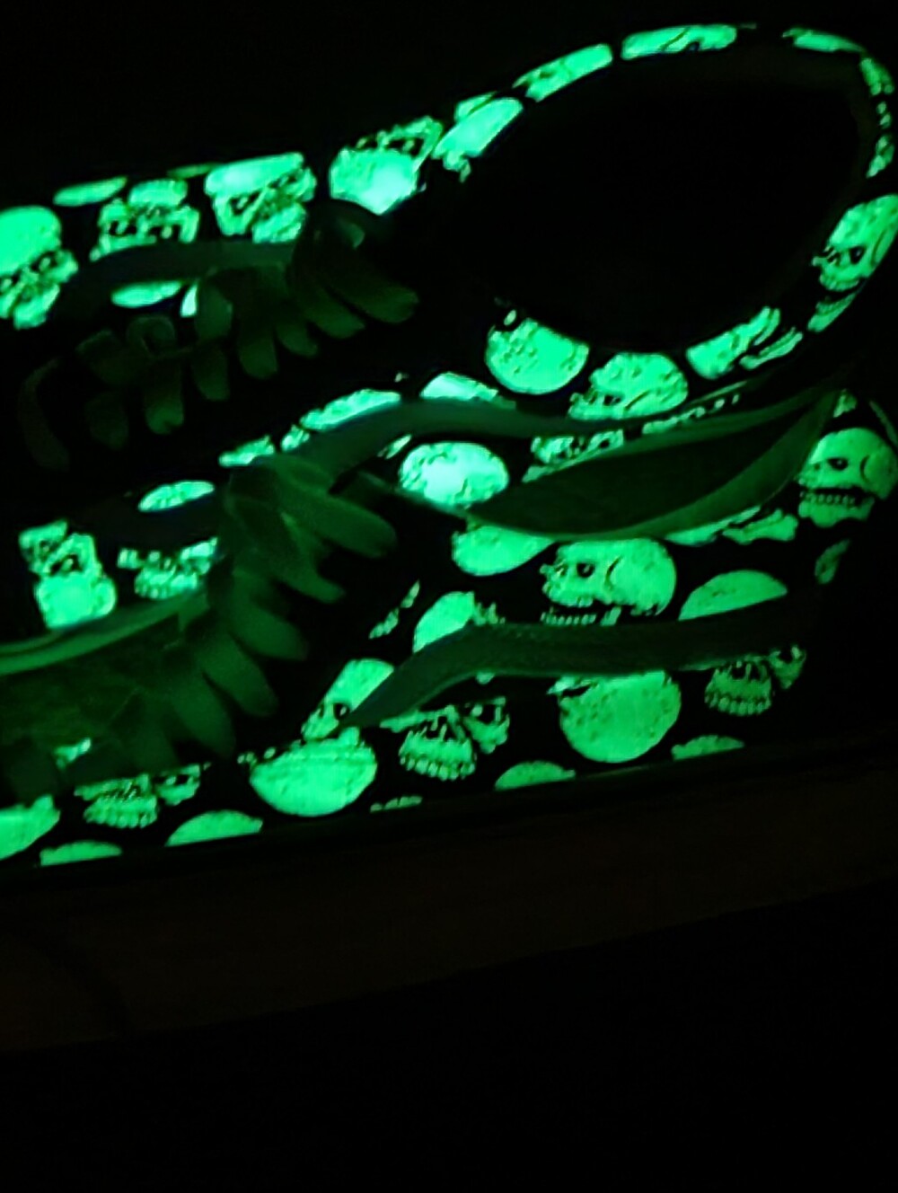 Vans Old Skool TM Glow Skull casual low top skateboard sneakers size 10
